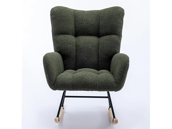 SPOFLYINN Nursery Wingback Glider Rocker