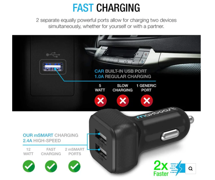 2 Pack Dual-Port USB Car Chargers - Gallery 4