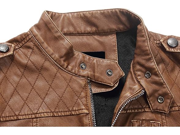 Chouyatou Men (XL) Stand Collar Pu Leather Jacket