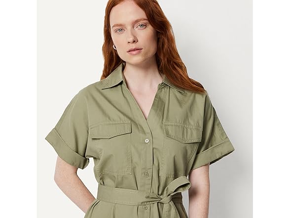 Amazon Essentials Women's Button-Down Dress w/ Belt