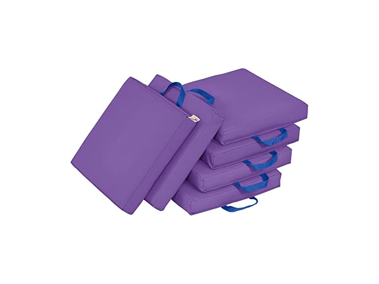 ECR4Kids SoftZone Floor Cushions, Square, Flexible Seating, Purple, 6-Piece