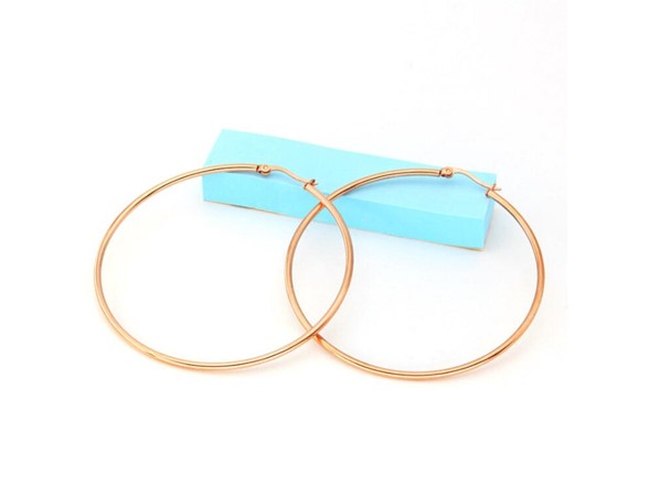 14k Rose Gold Plated Large Hoop Earring