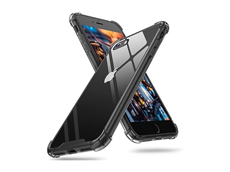 ORIbox iPhone SE 3/2 Case with 4 Corners Shockproof Protection, Black Case for iPhone 8/7, Men, Women & Kids