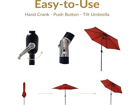 Sunnydaze Outdoor Patio Umbrella, 7.5' Burnt Orange
