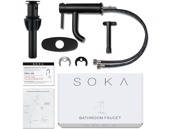 SOKA Bathroom Sink Faucet Single Handle Stain