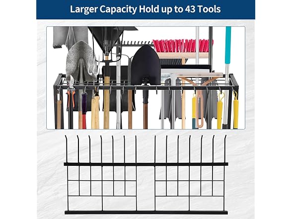 Garden Tool Organizer 2 Tier Yard Storage Rack 