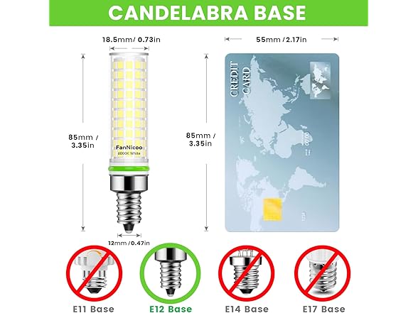 FanNicoo LED Bulb E12 LED Bulb
