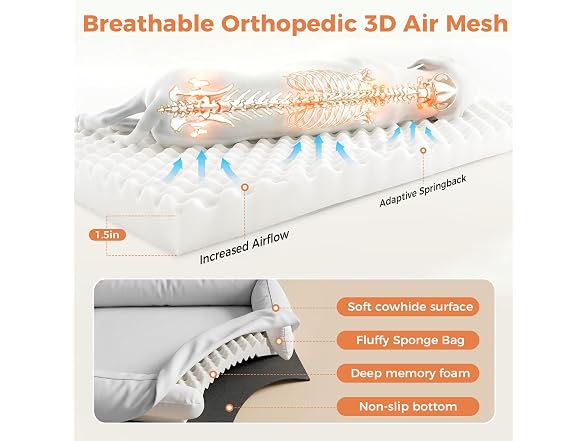 Silver Large Orthopedic Dog Bed