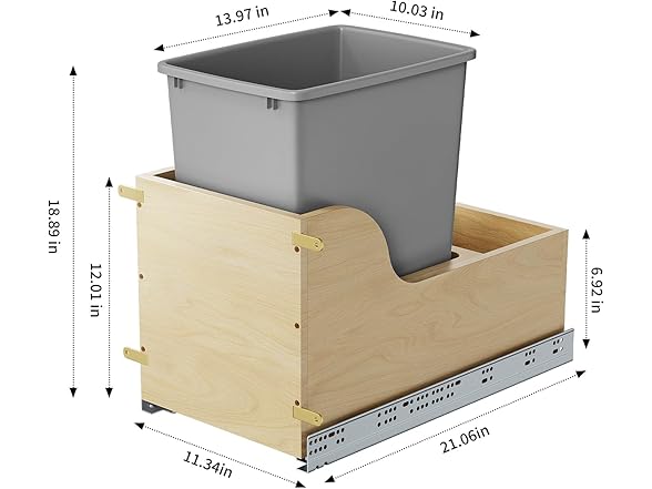 ROOMTEC 35-Gal Pull Out Trash Can