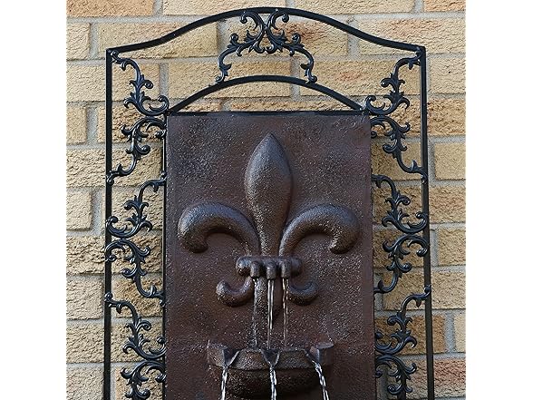 Sunnydaze French Lily 33" Outdoor Wall Water Fountain