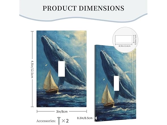 Light Switch Cover Whale Sea 1Gang
