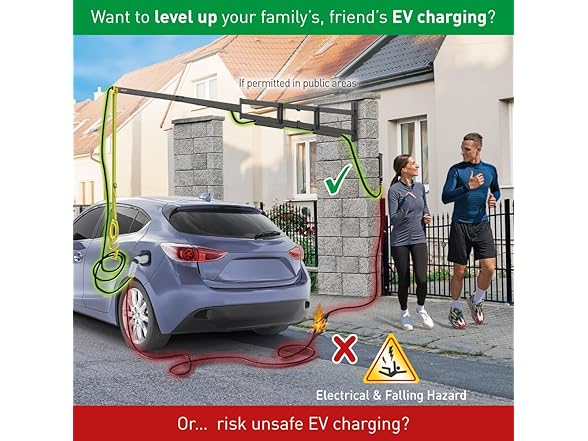 Barkan 63" Protective EV Charging Cable Wall Arm