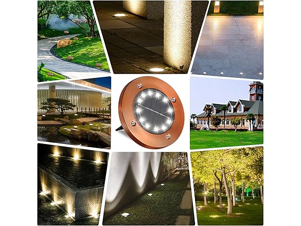 JKIMK Solar Ground Lights Outdoor Water