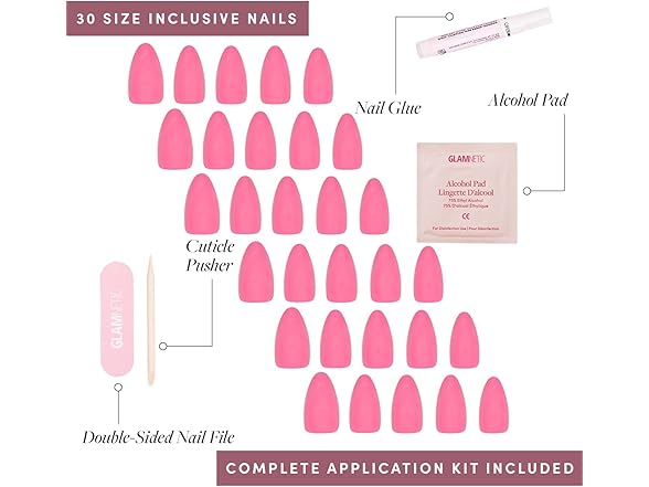 Glamnetic Press On Nails - Flamingo Pink