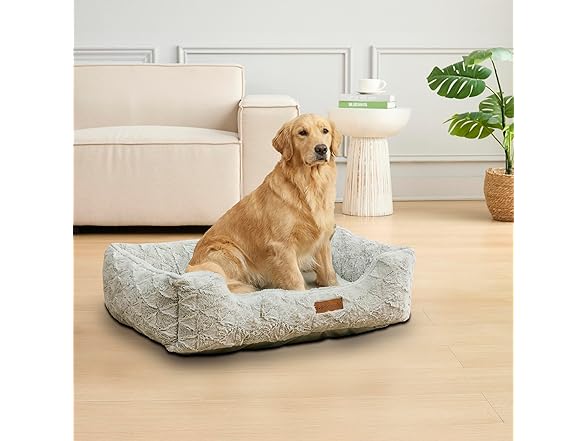 Modern Threads Ultra Soft Plush Pet Bed, Grey