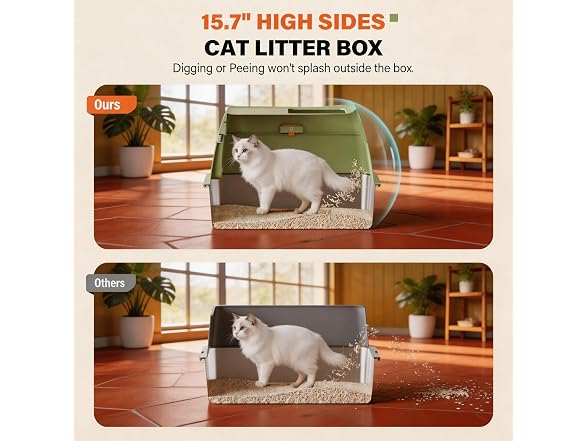 Extra Large Enclosed Stainless Steel Litter Box with lid