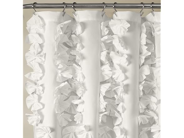 Lush Decor Riley Shower Curtain, 72" W x 72" L, White