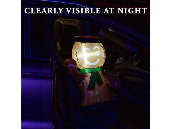 Zone Tech CR0003 Gingerbread Blow-Up Décor for Cars Brown