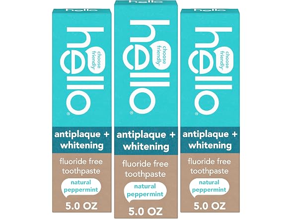Hello Antiplaque Whitening Toothpaste 5oz 3 Pack