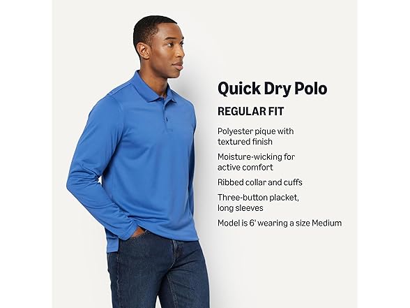 Amazon Essentials Men Long Sleeve Quick Dry Shirt