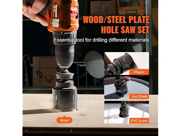 Hole Saw Kit, 18 PCS Saw Blades, 6 Drill Bits