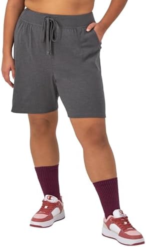 Champion Women's 5" Lounge Shorts, Standard Fit, Lightweight, Available in Regular and 2, Granite Heather, XX-Large