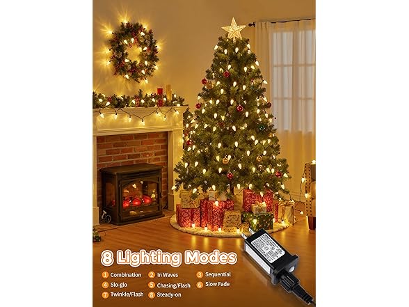 Brightown C9 LED Christmas Lights Outdoor, 81 Feet 100 LED