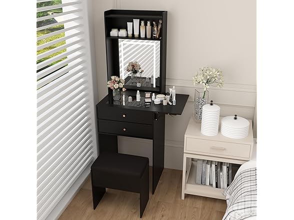 ARTETHYS Small Vanity Desk Set with 3 Adjustable Lighted Mir (Open Box)