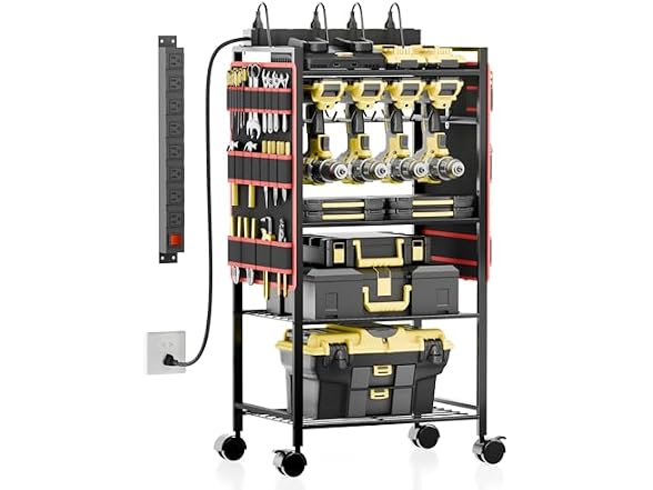 CFMASTER Tool Organizer Cart with Power