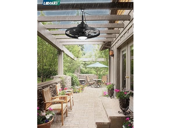 LEDIARY Outdoor Ceiling Fans with Light