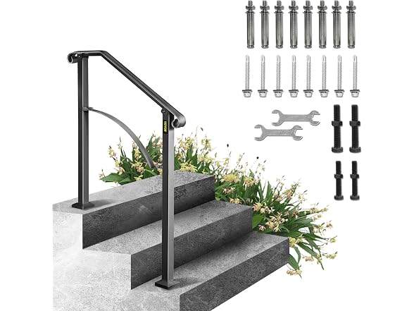 Handrails for Outdoor Steps, Fit 2 or 3 Steps