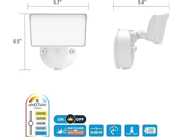 LED Security Floodlight 120V White