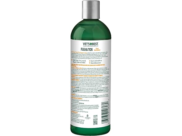 Vet's Best Flea & Tick Shampoo for Dogs, Pla