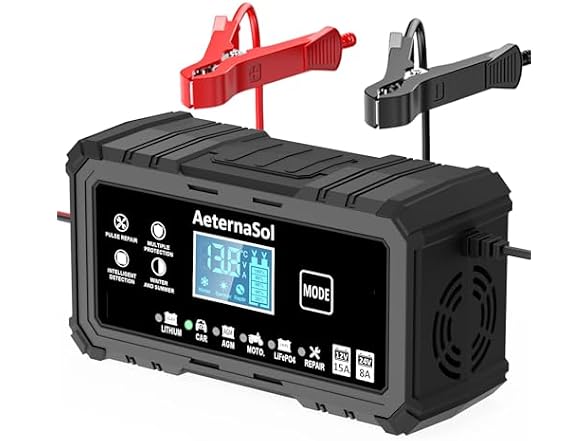 15A Smart Car Battery Charger, 12V/24V
