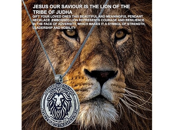 GUAAFA Bible Verse & Lion Pendant Necklaces