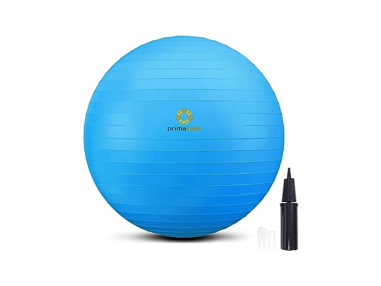 PRIMASOLE Exercise Ball for Balance Stability Fitness Workout Yoga Pilates at Home Office & Gym 75cm Blue