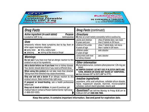 Ohm Kids Allergy Medicine, 30ct