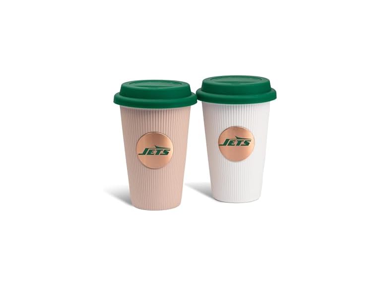 The Memory Company NFL Premium 2-Pack 12oz Ceramic Barista Cups – Officially Licensed Team Logo Coffee Mug Set