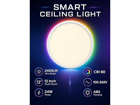 Xinsway 12in Smart Ceiling Light RGB