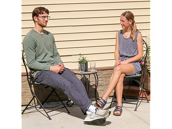 Sunnydaze Mosaic Tile Folding Bistro Chairs