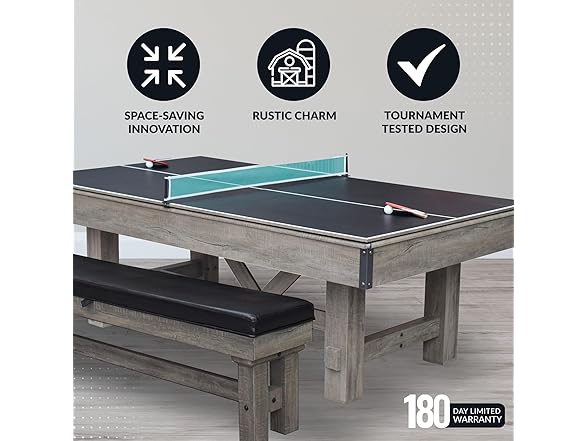 Hathaway 7' Pool Table Combo with Benches