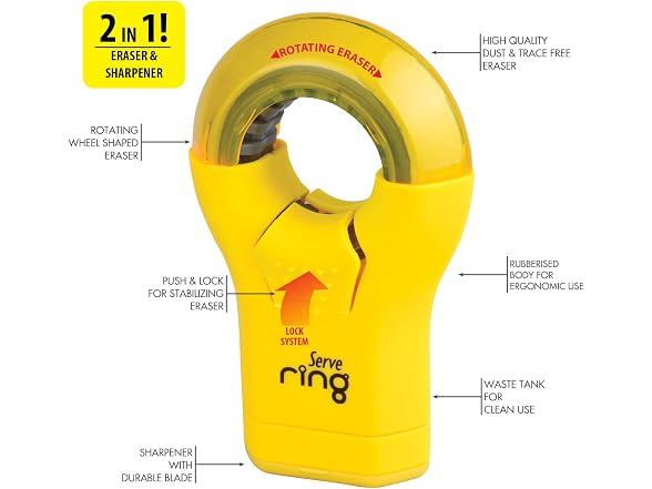 Serve Ring Eraser & Sharpener