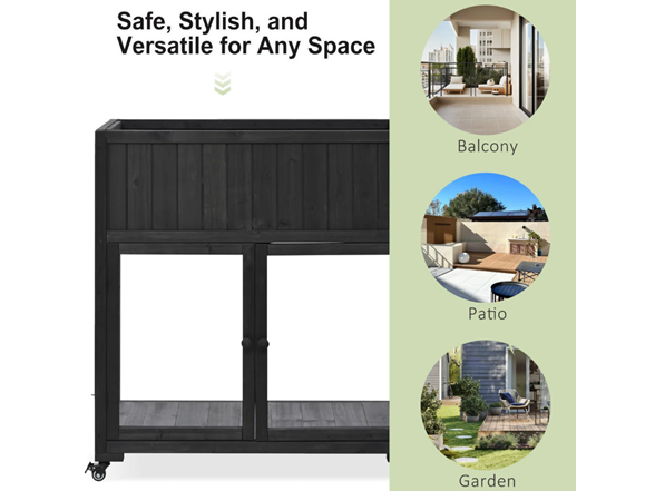 Latitude Run Raised Bed Planter w/ Wheels -Choose Color