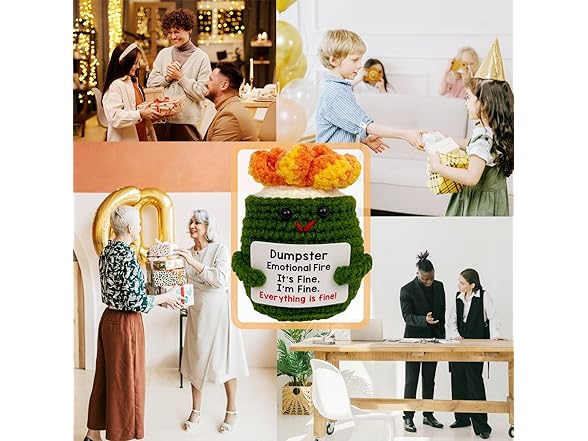 HOOYee Positive Crochet Dumpster Fire Desk