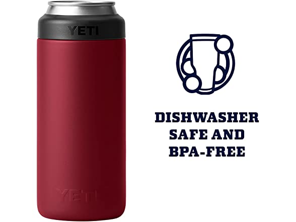 YETI 12 oz Rambler Colster Slim Can, Harvest Red