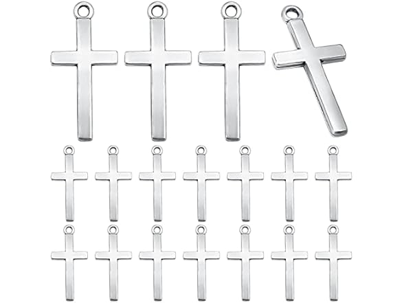 BronaGrand Silver Cross Crucifix Charms