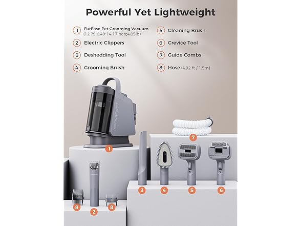 FurEase Dog Grooming Vacuum Kit