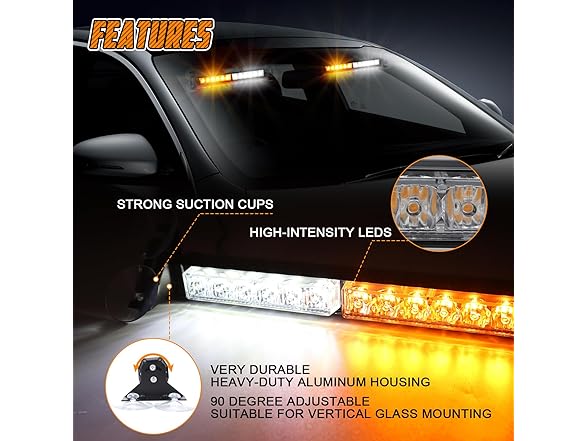 JESTMOTOR 24LED Emergency Strobe Lights