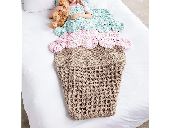 Bernat Baby Blanket Yarn for Crocheting Soft, Pink Blue