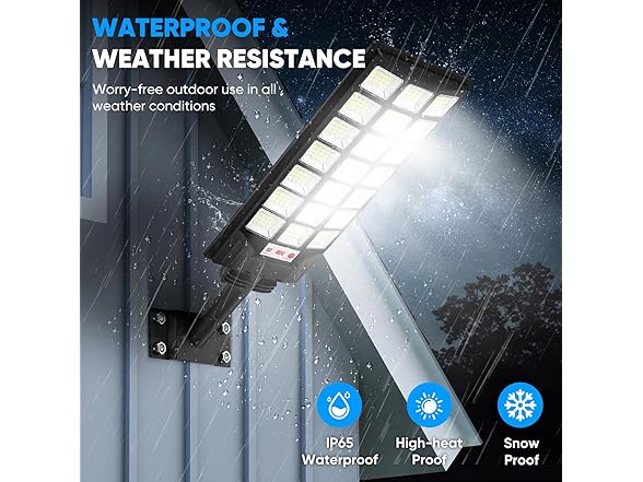 Brightever 2-Pack Solar Street Lights Outdoor, 8500K Waterproof